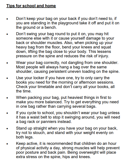 Herts_CYPT's tweet photo. Choosing the right school bag to go back to
school with can be crucial in preventing back pain and
deterioration in posture. Find out more in this helpful
leaflet from our colleagues at the APCP as well as on
our website:
https://t.co/gRHCkueoEl
@TheAPCP #hct #cypt #physio #pt https://t.co/ul8ZX4BdKc