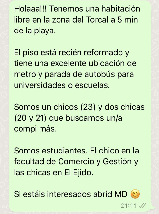 aangel_aj's tweet photo. Buscamos compis para el curso 22-23 💫✨

Se agradece difusión pls, es para firmar contrato ya 😊.

#CotilleosUMA #pisosUMA #PisosCotilleoUMA #pisosMalaga #Malaga https://t.co/3UYZHEZIyv