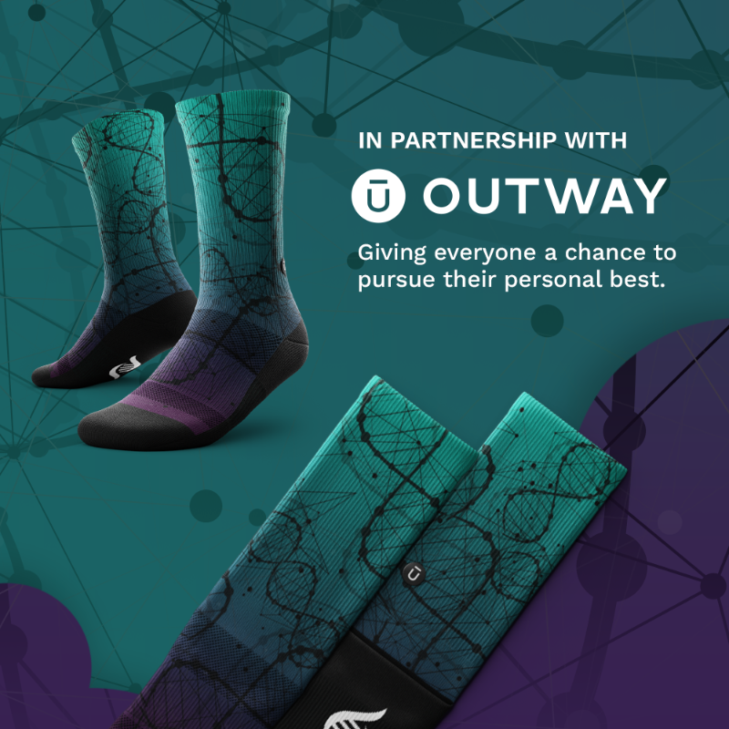 CureRareDisease's tweet photo. Today, CRD is excited to launch a custom CRD-design sock created by Outway, the performance sock company. @Outway will donate 100% of the proceeds from each CRD-design sock sale to us! Get yours today and tag us #crdoutwaysocks! #performancesocks #cureraredisease