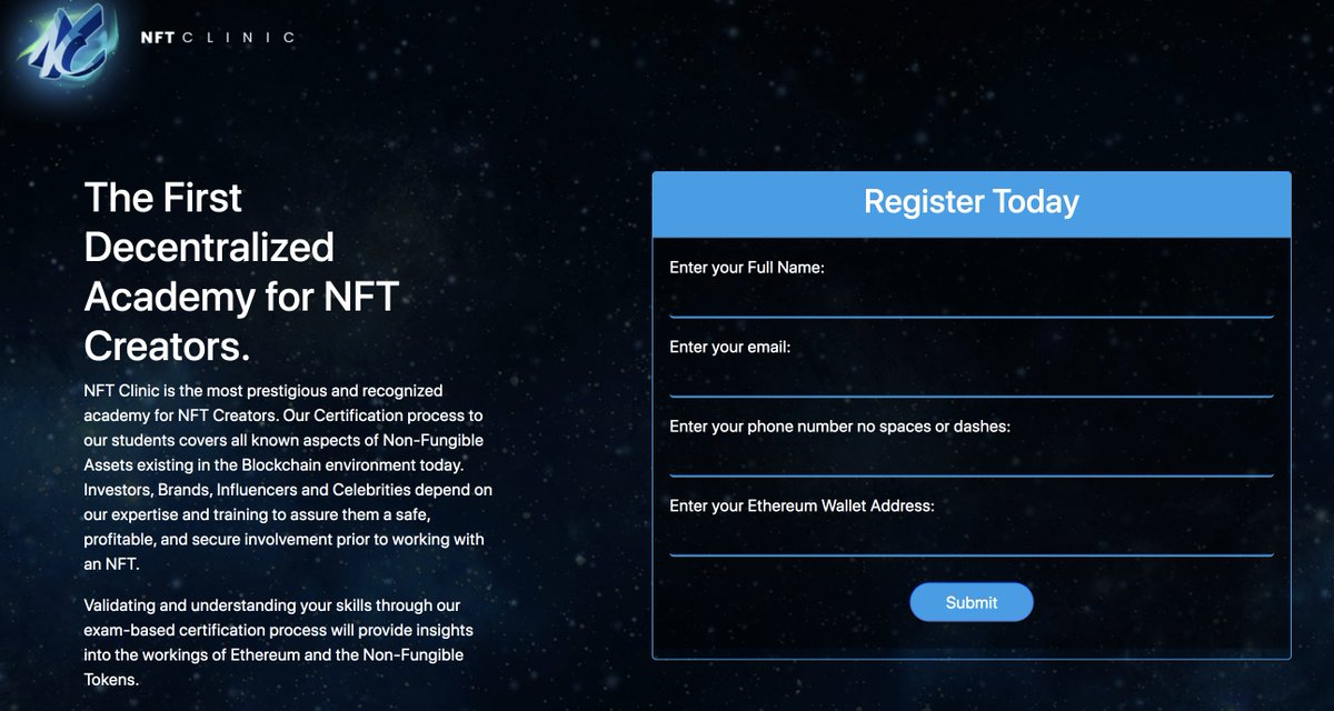 #NFT Clinic is Launching soon !!! All test have been completed &amp; Deployment is underway. Its time. We have White list spots still open.

✅NFT Clinic WL Registration still open! 

🚨Click link below 👇 to Register 
nftclinic.io