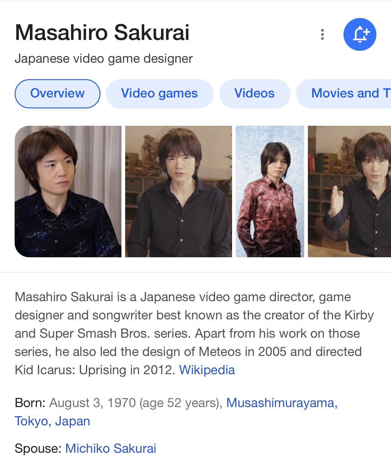 Happy Birthday to Masahiro Sakurai. It also happens to be my birthday but this isn t about me. 