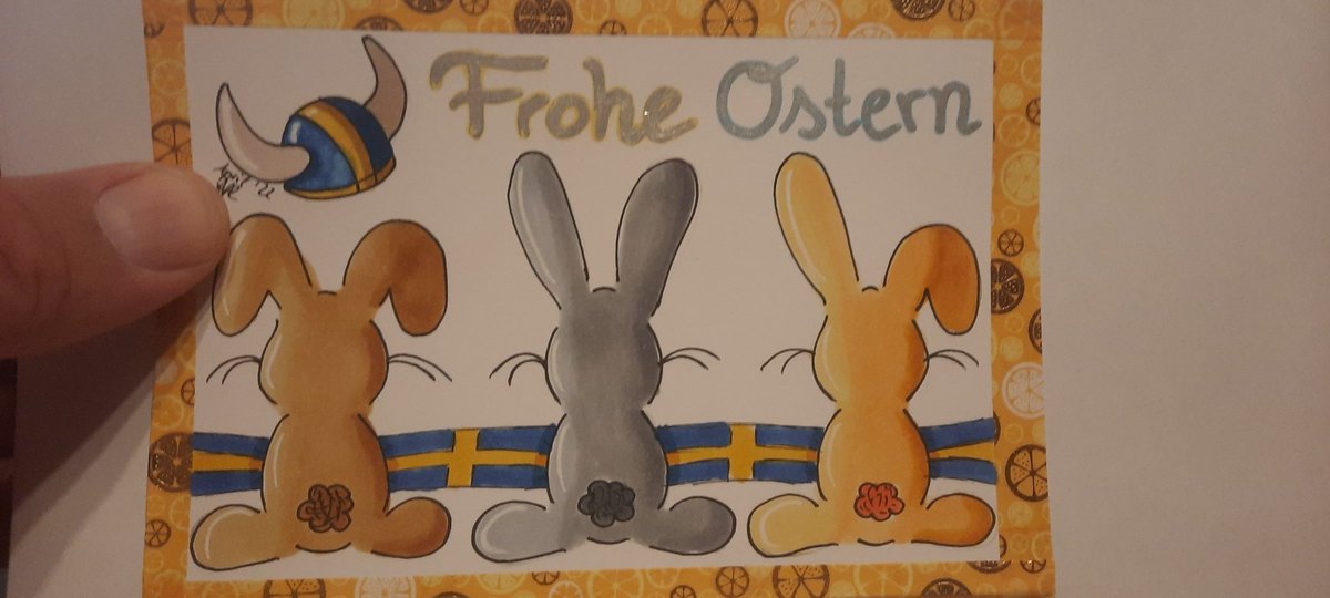 Da ist sie, die hübsche Osterkarte von @kleinesJuwel 
Vielen Dank,  ich finde sie wunderschön.