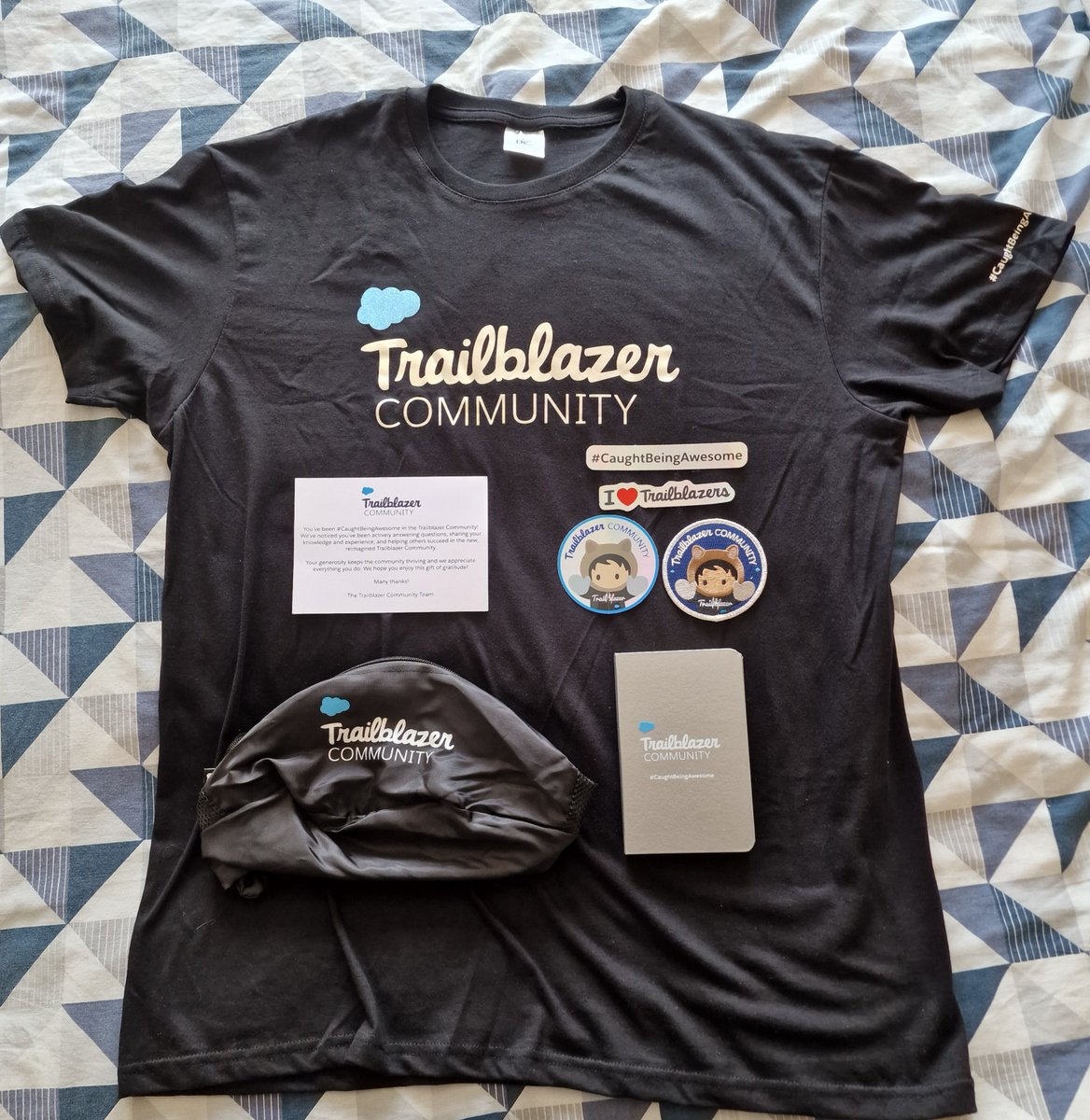 Today I received a #CaughtBeingAwesome gift! Thank you, <a href="/bhavin207/">Bhavin Patel</a>  Patel, for recognizing my contribution to Salesforce Trailblazer Comunity! 

<a href="/trailhead/">Trailhead</a> <a href="/salesforce/">Salesforce</a> #trailhead #Salesforce