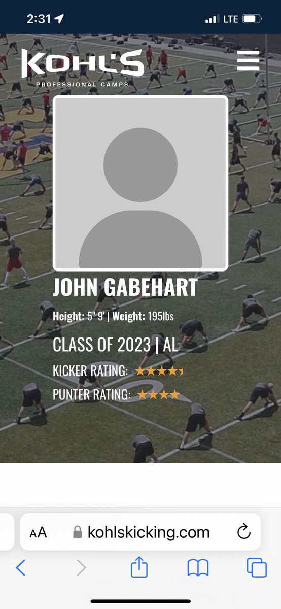 extremely blessed to be labeled as a 4.5 star kicker,as well as a 4 star punter  <a href="/KohlsKicking/">Kohl's Kicking Camps</a> <a href="/autaugaFootball/">Autauga Academy Football</a> <a href="/CoachTDunbar/">Trey Dunbar</a>