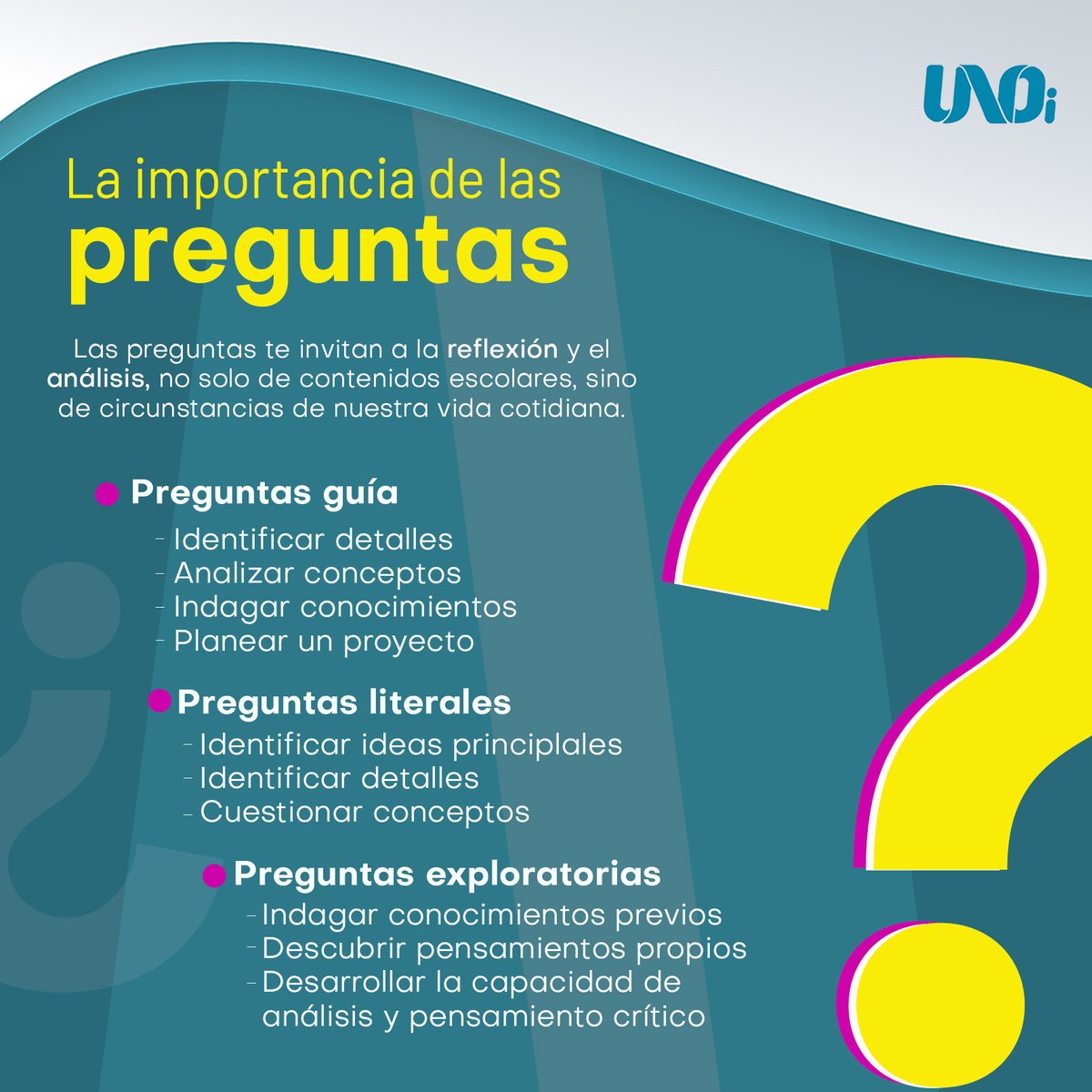 #Beneficios de hacer #preguntas. <a href="/UNOint/">UNOi</a> #UNOiMéxico
