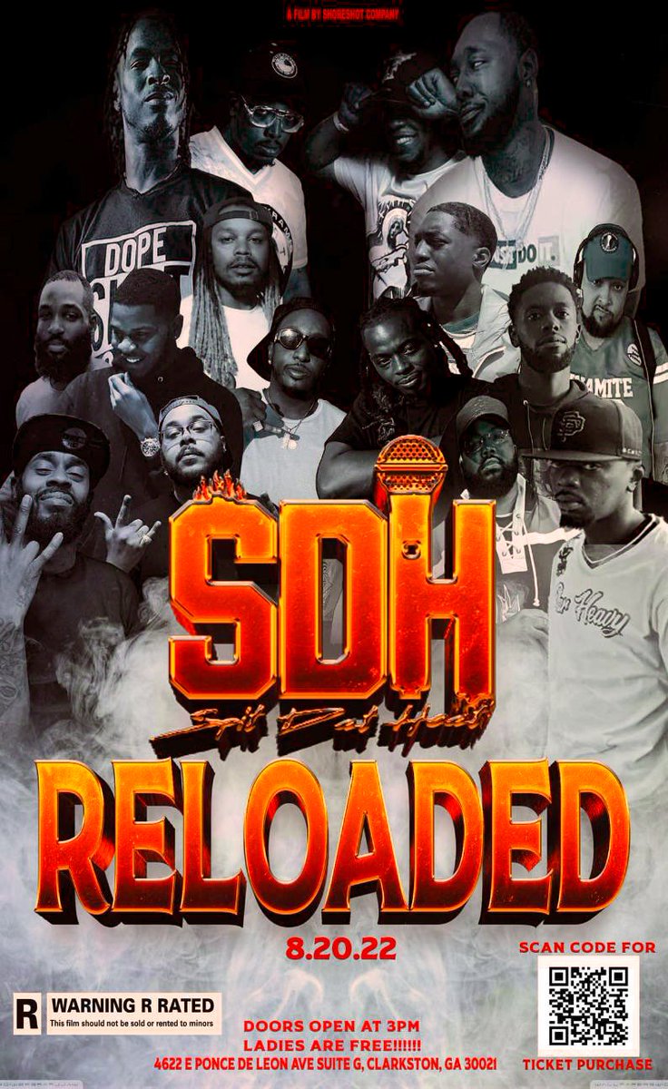 SpitDatHeatMG's tweet photo. 🚨🚨🚨We already back at it August 20th with SDH Reloaded 🔥🔥🔥Get them limited early bird tickets by scanning the link on the flyer Oh yea ladies get in FREE!!!🚨🚨🚨 #SDHMG #SpitDatHeat #Reloaded #AtlantaBattleRap #GeorgiaBattleRap #SouthernBattleRap #BattleRap https://t.co/3zvlS3jLVC