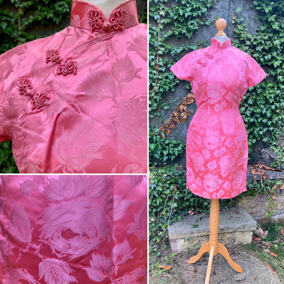 I love a #vintageqipao #cheongsam , #vintageshowandsell , especially a #handmade #1950s one , such a #timekess #classicstyle  fab #rosepink #brocade  perfect for a #vintagewedding  coming soon #etsy.com/uk/shop/GINGERMINTVINTAGE