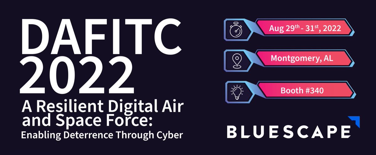 Staying on top of #cybersecurity in a fast-evolving landscape is no small task. 

DAFITC 2022 exists to discuss big data and emerging cyber technologies. We can't wait to see you there @ booth 340! Register here: bit.ly/3cRVT8f #govsecurity #govtech