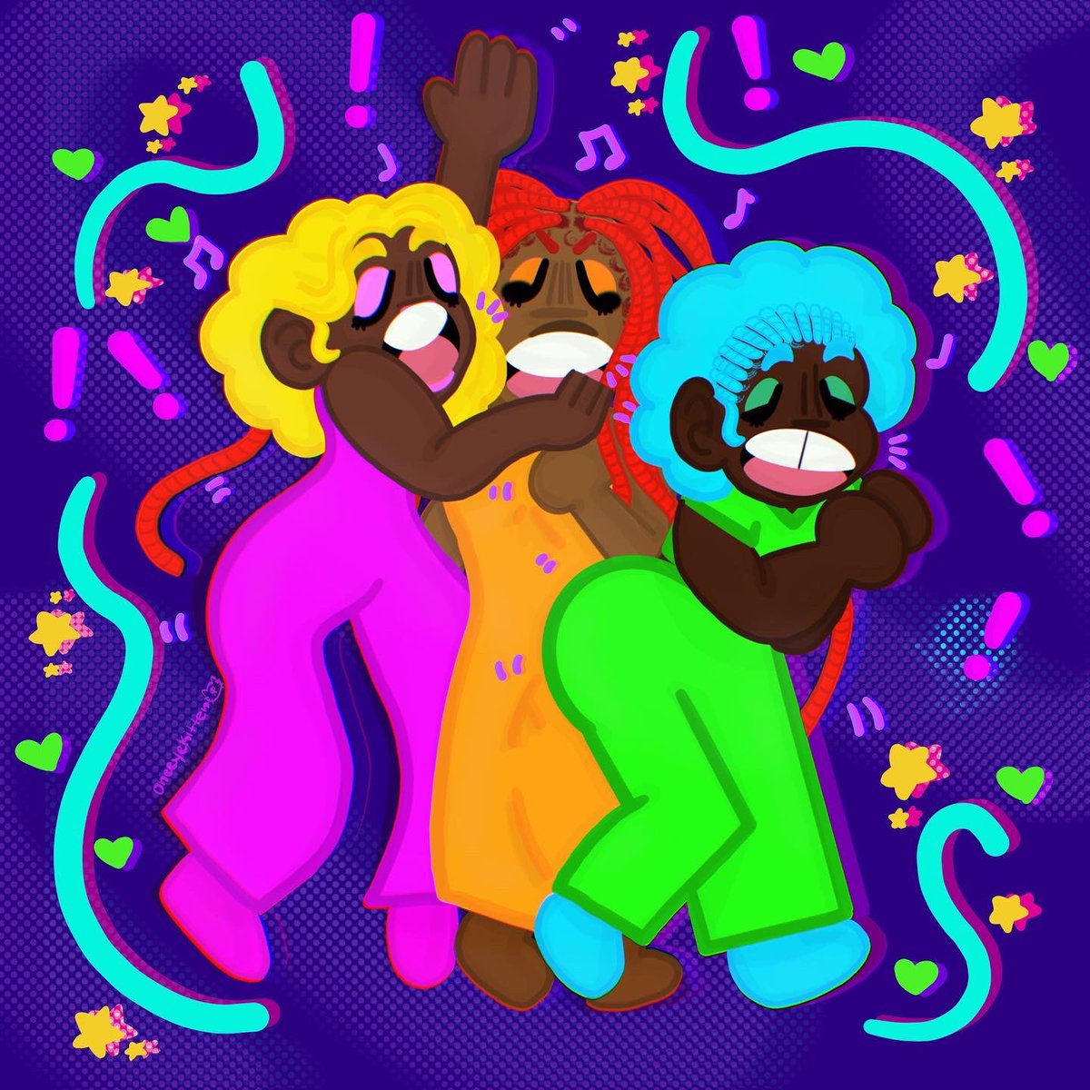 oneeyekitten80's tweet photo. Girls night out 
.
.
.
#art #artist #ArchieBattersbee #PokemonPresents #PokemonScarletViolet #blackgirls https://t.co/rNlClQeMKK