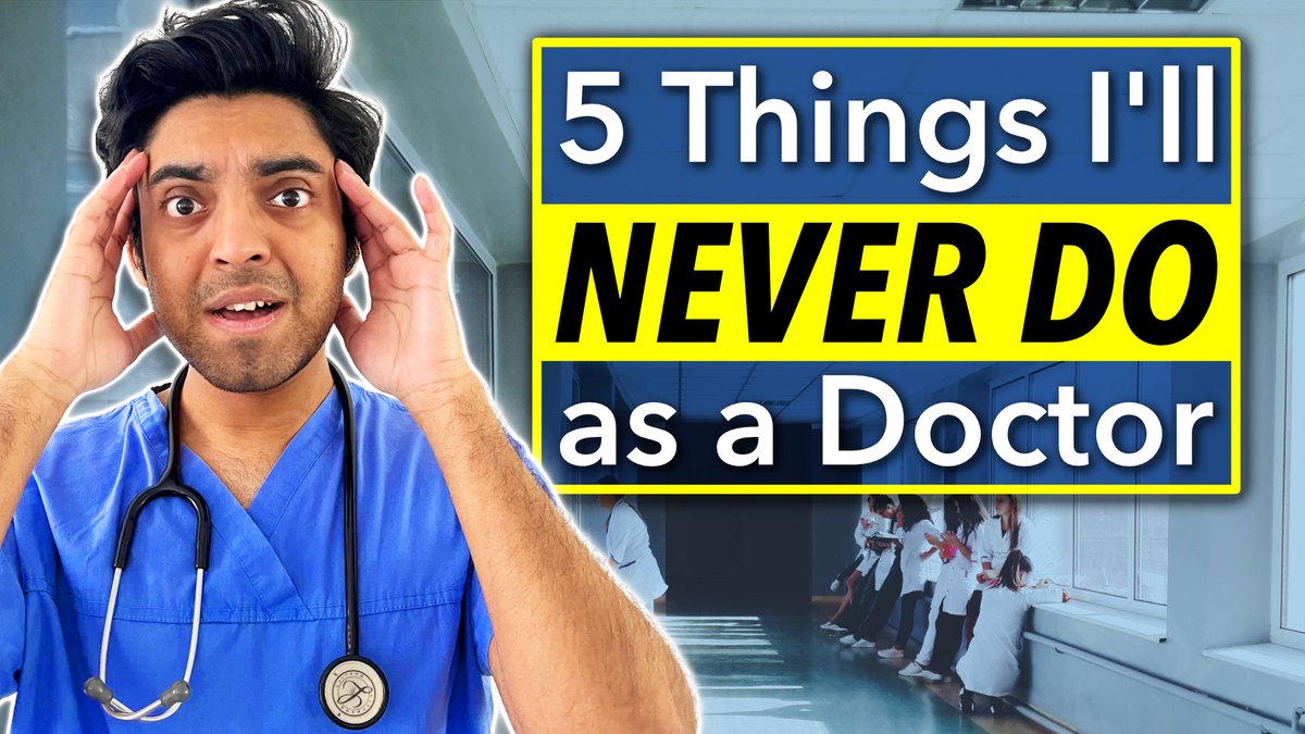 5 things I'll NEVER do as a DOCTOR
youtu.be/xSRrjTfJExA

DISCLAIMER: these are obvs based on personal experience &amp; exceptions apply! Speak to your own doctor if you have any concerns :)
#5things #thingsIwontdo #doctor #5thingsillneverdo #challenge #medical #medtwitter