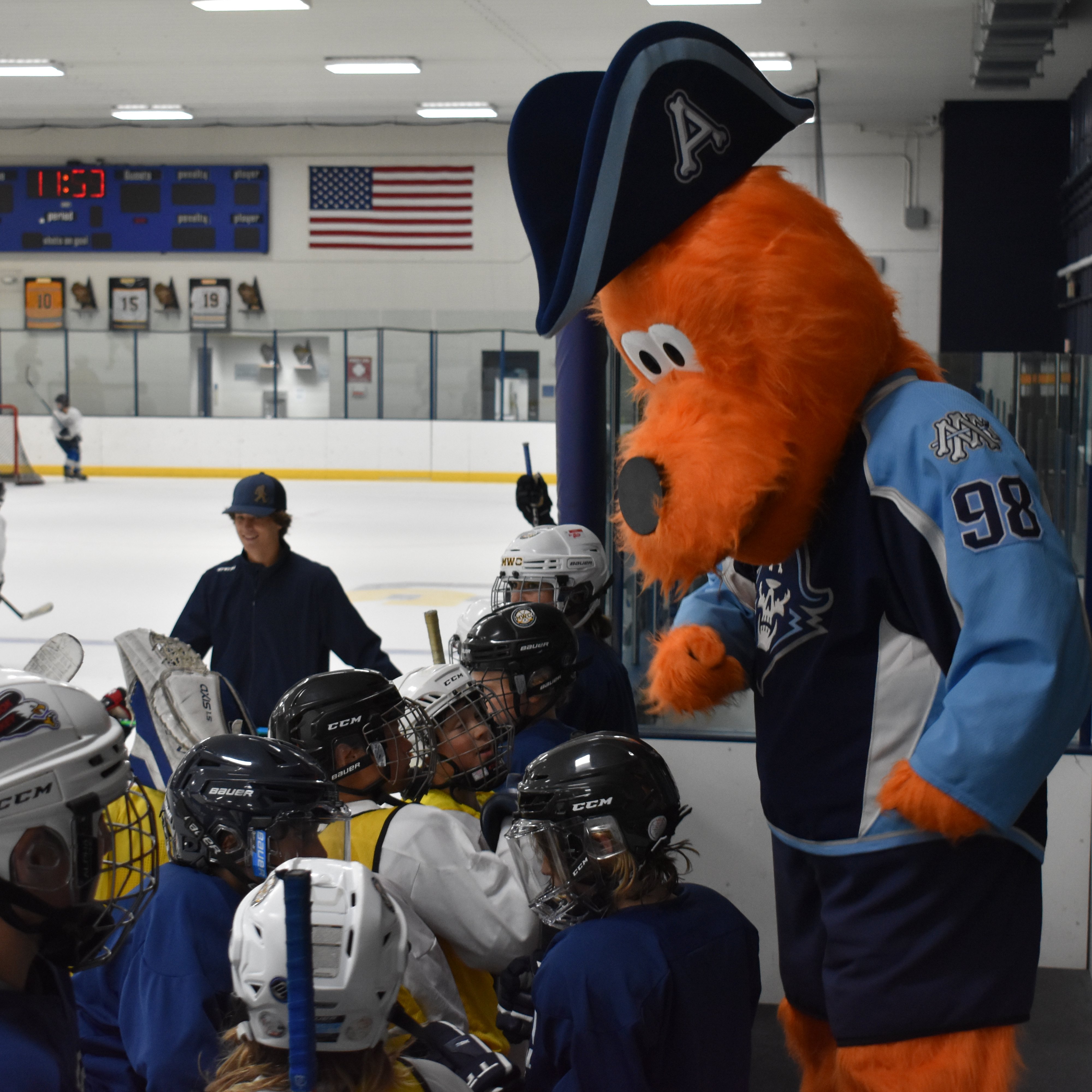 Milwaukee Admirals on X: Our pal Roscoe stopped out at @SquatchDonovan's  hockey camp earlier today! The big orange guy looks pretty good behind the  bench, dontcha think?  / X