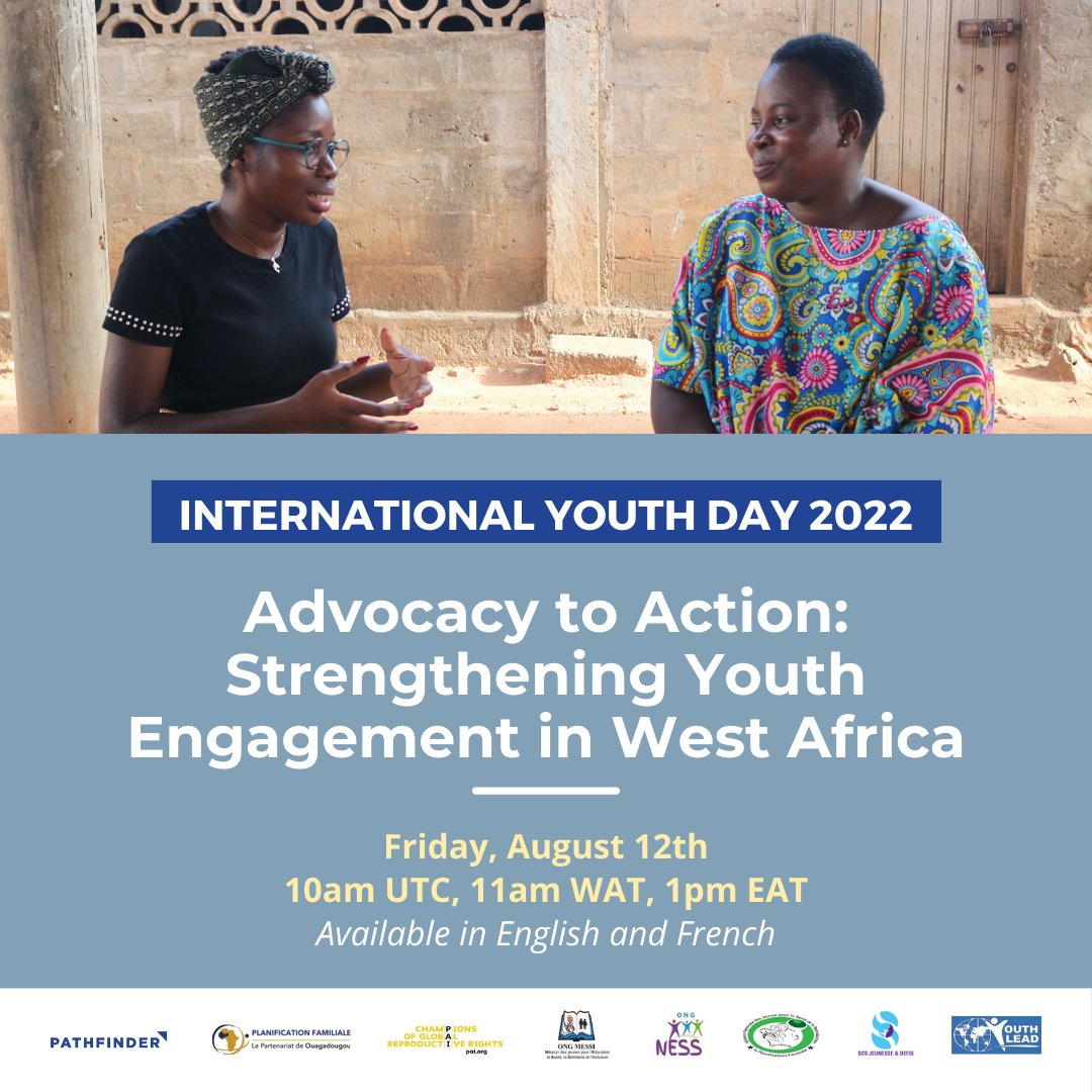 Celebrate #InternationalYouthDay with us!🙌🏿

We invited youth-led CSOs across Sub-Saharan Africa to discuss the importance of youth participation and involvement in the development of national family planning action plans.

#IYD2022 #SRHR #AYSRHR
🔗pathfinder.org/.../advocacy-t…