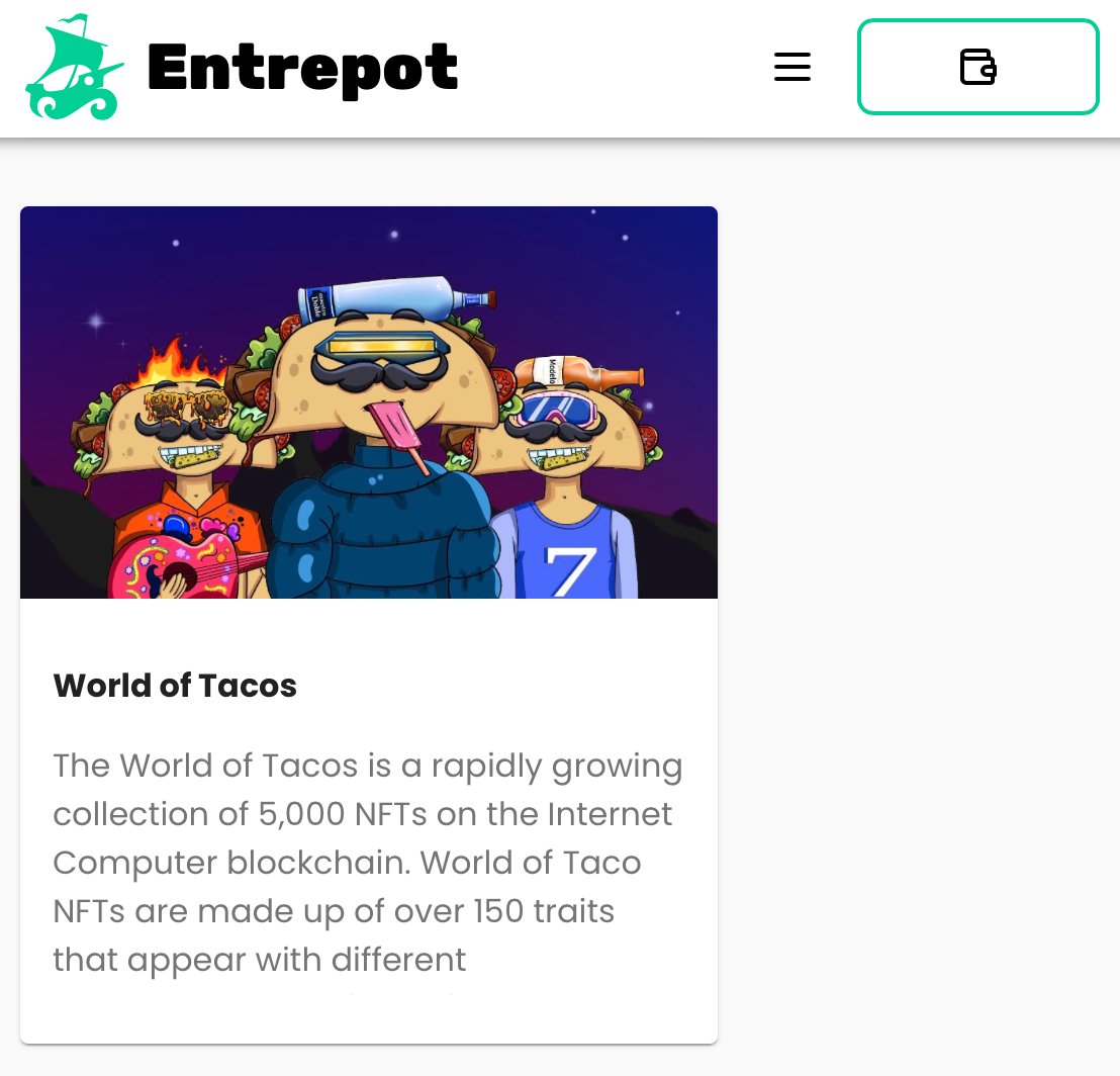 Everyone in the #ICP community.
<a href="/WorldofTacos_/">BC AGENCY</a> have it all, you got to love it 
Check it out yourself @EntrepotApp 
entrepot.app/sale/world-of-…
TUNE IN, you wouldn't like missing this 1/1