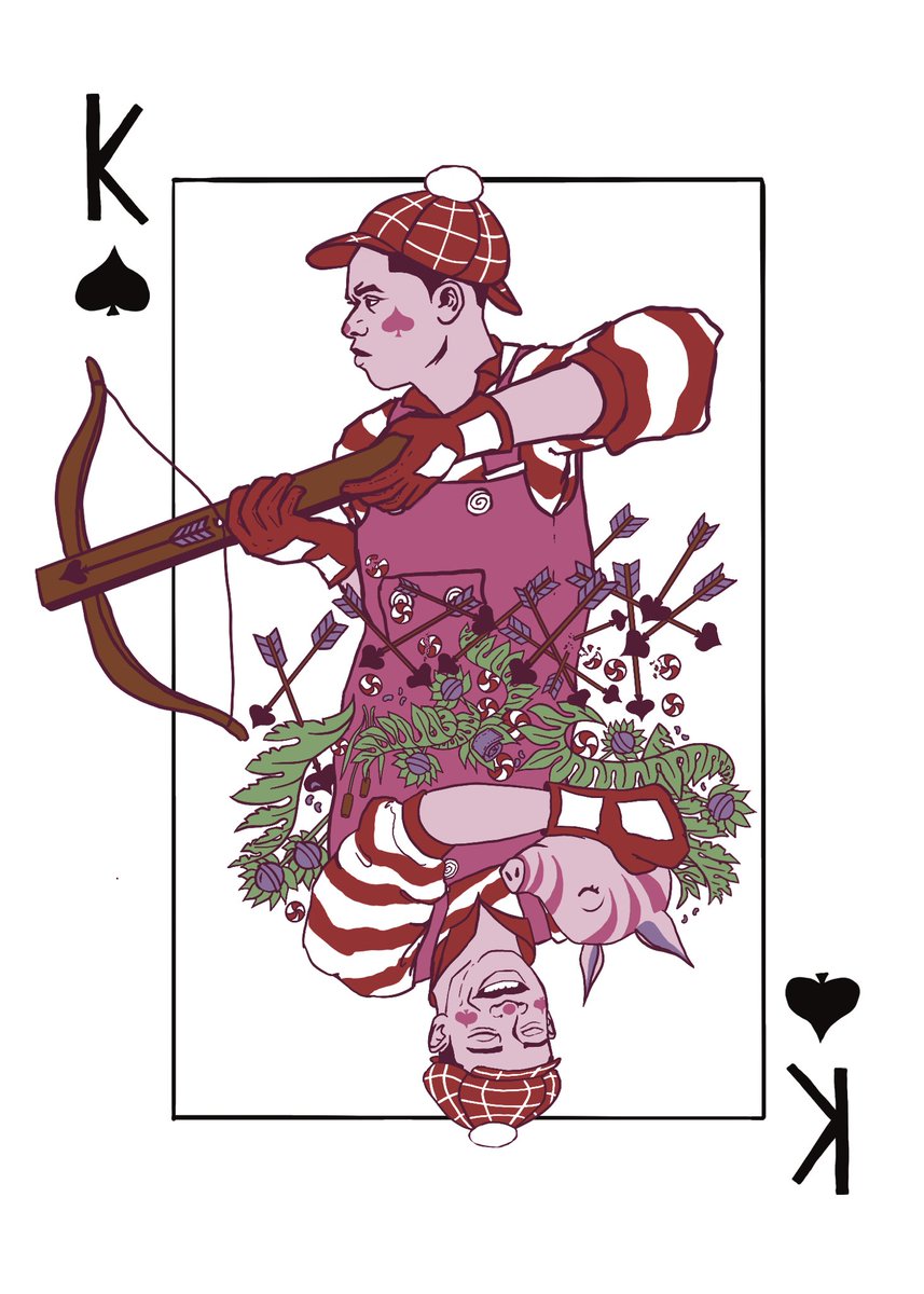 msmegalodon's tweet image. liam wilhelmina as the king of spades for the acoc card deck zine #d20zinejam22