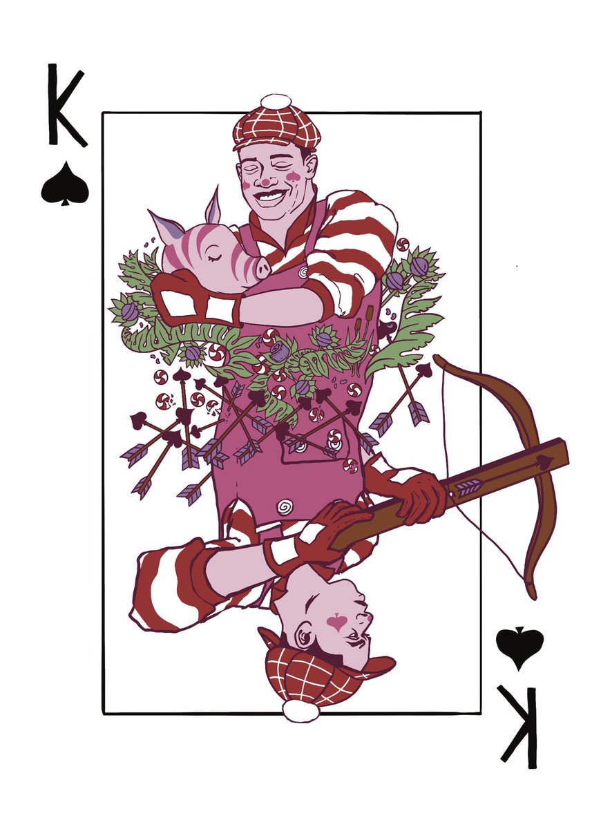 msmegalodon's tweet image. liam wilhelmina as the king of spades for the acoc card deck zine #d20zinejam22
