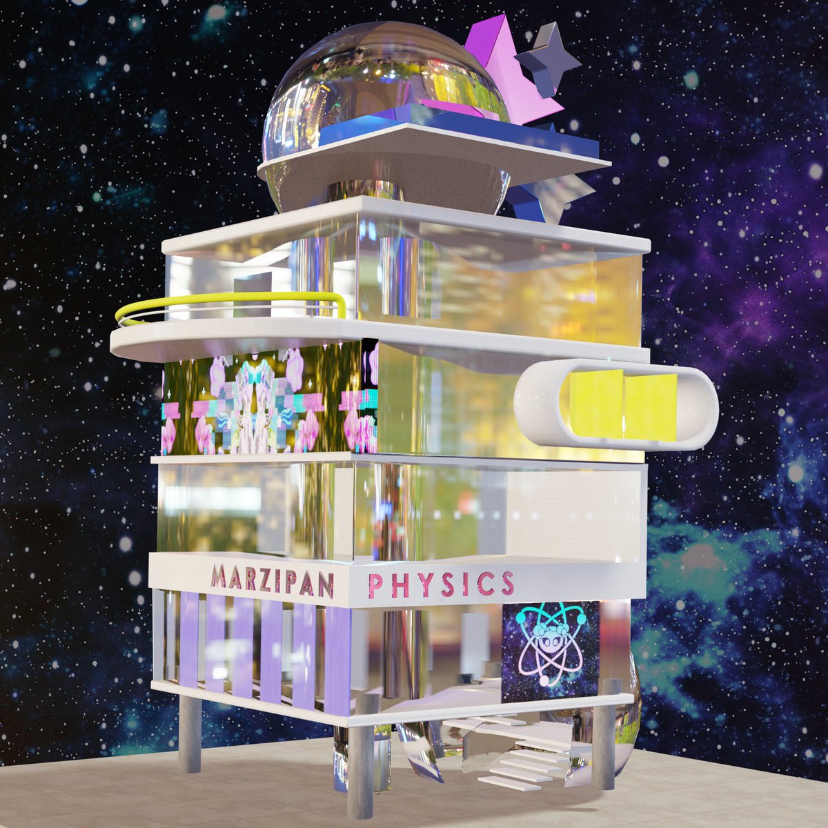 MarzipanPhysics's tweet image. sneak peek! Concept art for Marzipan HQ, my first foray into VR architecture! The plan is to build this in @theMatrixWorld metaverse when it launches🤩🙌💜✨ #metaverse #vrarchitecture #metaversearchitecture #vr
