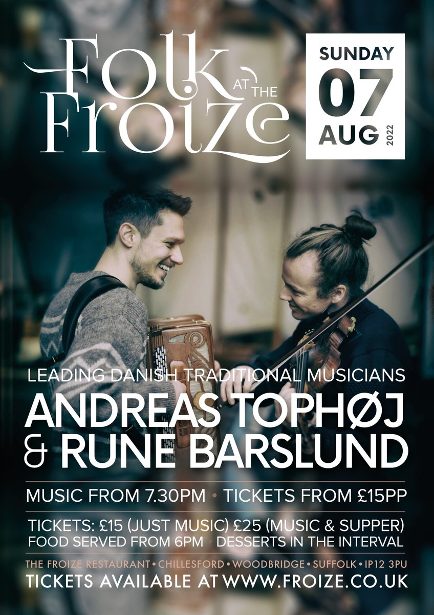 Froizesuffolk's tweet photo. This Sunday evening #folks the return of our fav. young Danish musicians. Tickets from https://t.co/5uanmMjMth Scrummy food, sublime music and possibly a beer... what's not to like!! Please RT and share. Dxx https://t.co/7HMj8VMCzG