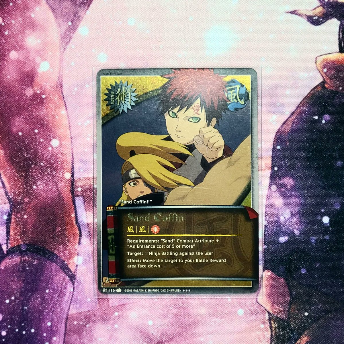 Sand Coffin - Super Rare Foil First Edition #tcg #gaara #deidara #gaaraofthedesert #narutogaara #narutodeidara #gaaranaruto #deidaranaruto # naruto #narutoshippuden #narutoccg #tradingcards Sand Coffin - Super Rare Foil First Edition #tcg #gaara #deidara #gaaraofthedesert #narutogaara #narutodeidara #gaaranaruto #deidaranaruto # naruto #narutoshippuden #narutoccg #tradingcards
