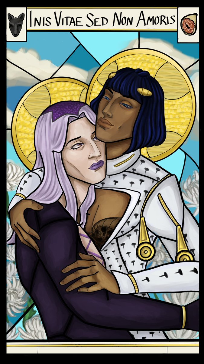 capradecomposed's tweet photo. My phone background for @EspressioneZine  ! A stained glass style Bruabba! https://t.co/tvFj2q922A