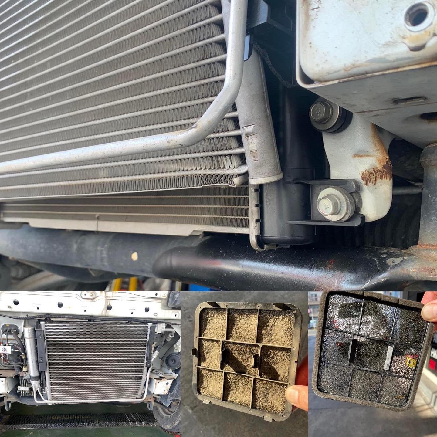 ドライブインな車の診療所 エネオス カーコンビニ倶楽部hpa千年 こちらもクーラーが効かないとご来店 ガスチャージもダメ 点検してクーラーコンデサー曲がって穴が すぐ部品を取り寄せ交換 エアコンフィルターも汚れていたので清掃し真空引きして復活 ドライブインな車の診療所 エネオス カーコンビニ倶楽部hpa千年 こちらもクーラーが効かないとご来店 ガスチャージもダメ 点検してクーラーコンデサー曲がって穴が すぐ部品を取り寄せ交換 エアコンフィルターも汚れていたので清掃し真空引きして復活