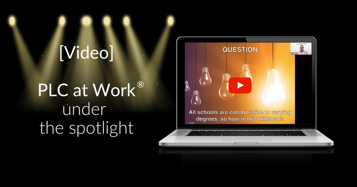 [Video] Find out how to further your PLC journey and learn from those who have not only embraced the work but lived it! View our latest video 'PLC at Work under the spotlight' bit.ly/3vHfuP5 <a href="/GGrift/">Gavin Grift</a> #plcatwork #professionallearningcommunities #collaborativeteams #teacher