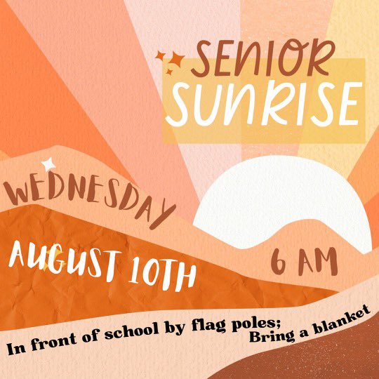 Class of 2023 it’s your turn!  Bring your own breakfast.  Final decision will be made on senior shirt design.  See you there!