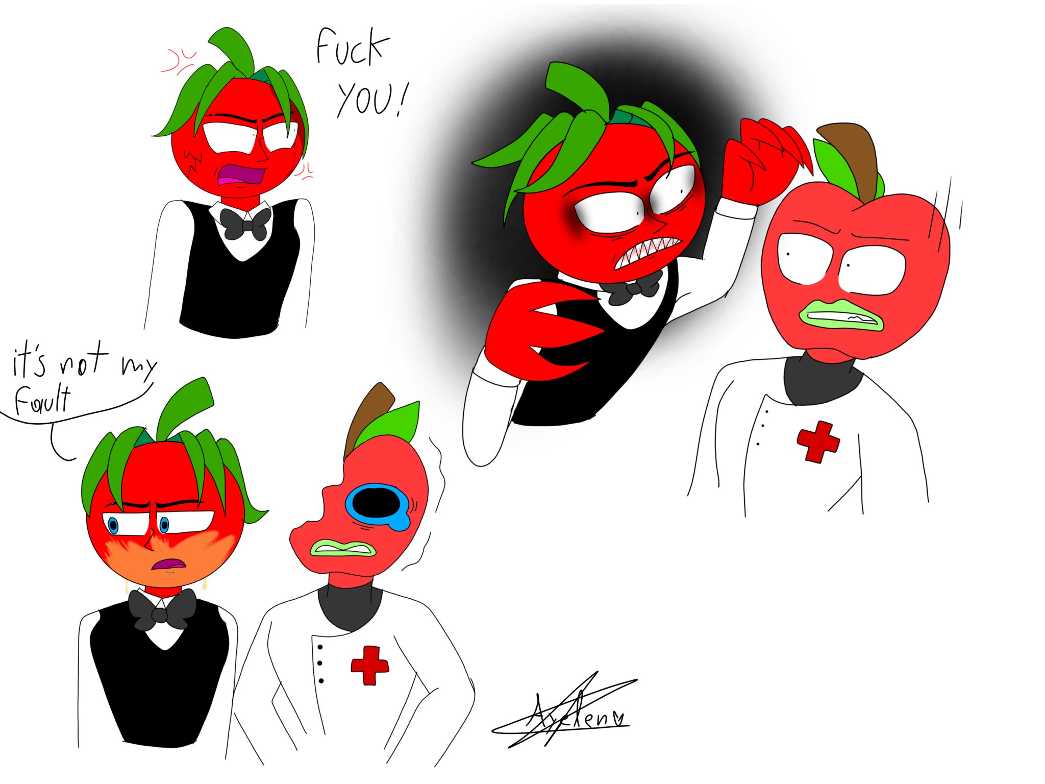 ayelendrop on X: "Mr tomatos and Happy appy color sketches #mrtomatos  #happyappy #drawing #sketch https://t.co/MhjV3B20ju" / X
