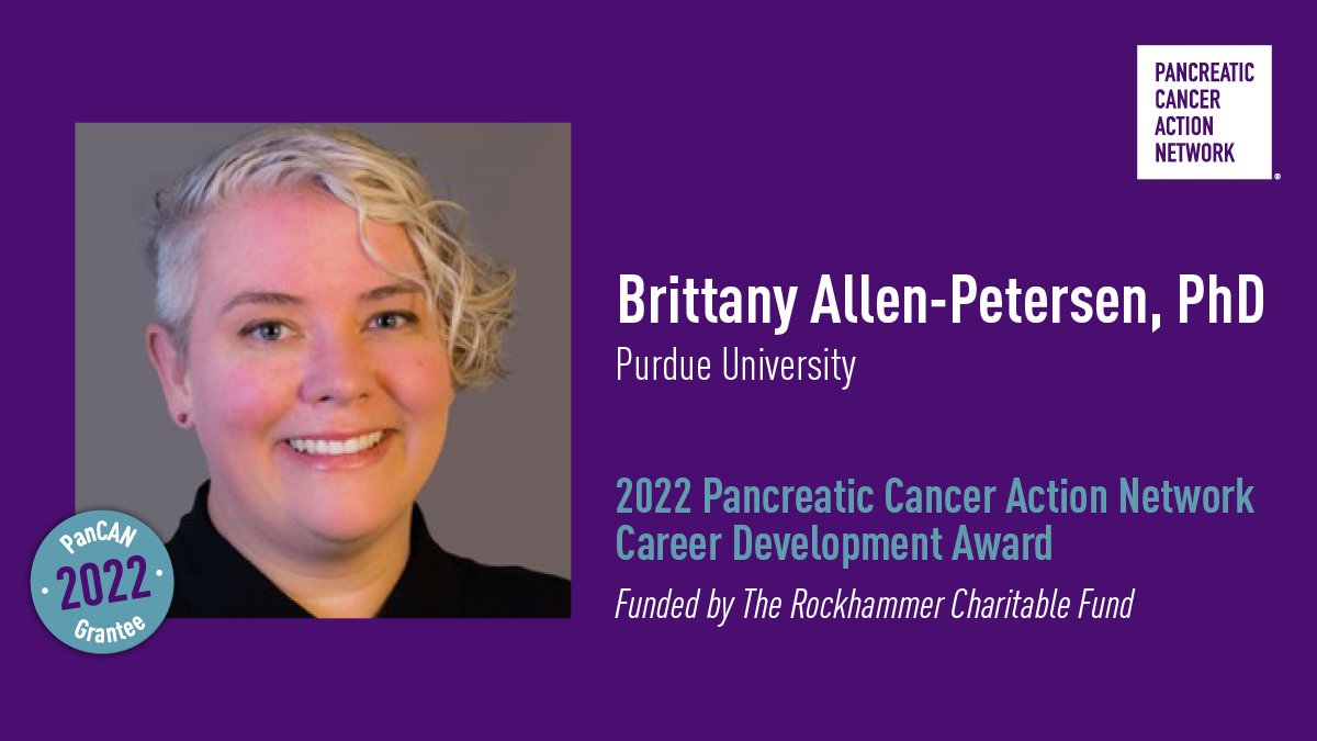 Congratulations to 2022 @PanCAN Grantee @ballenpetersen! With this funding, her team at @PurdueUnivNews @PurdueBiolSci will study the role of PP2A phosphatase in #pancreaticcancer growth and survival. Read more about her work at bit.ly/3oVqlRP.