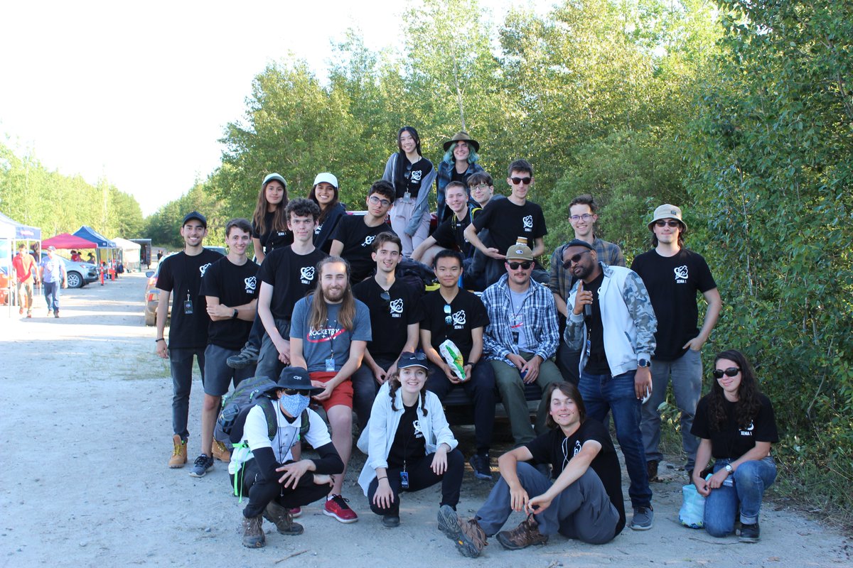 UVicRocketry's tweet photo. First day on launch site didn't end in a launch for us, but we will be trying again in a few days! We had a great time, saw a bunch of other rockets launch, and fed many mosquitos. Tune in to the Launch Canada livestream either Thursday or Friday (TBD) to see Xenia-1 take flight! https://t.co/6P3ndXo1nd