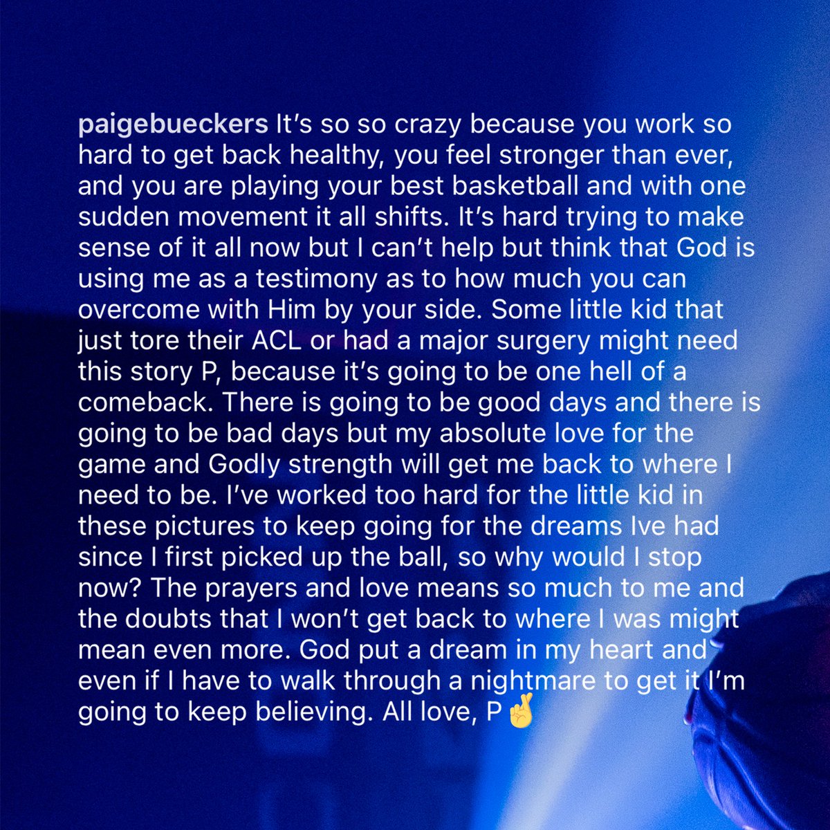 UConnHuskies's tweet image. We're all rooting for you, @paigebueckers1 💙