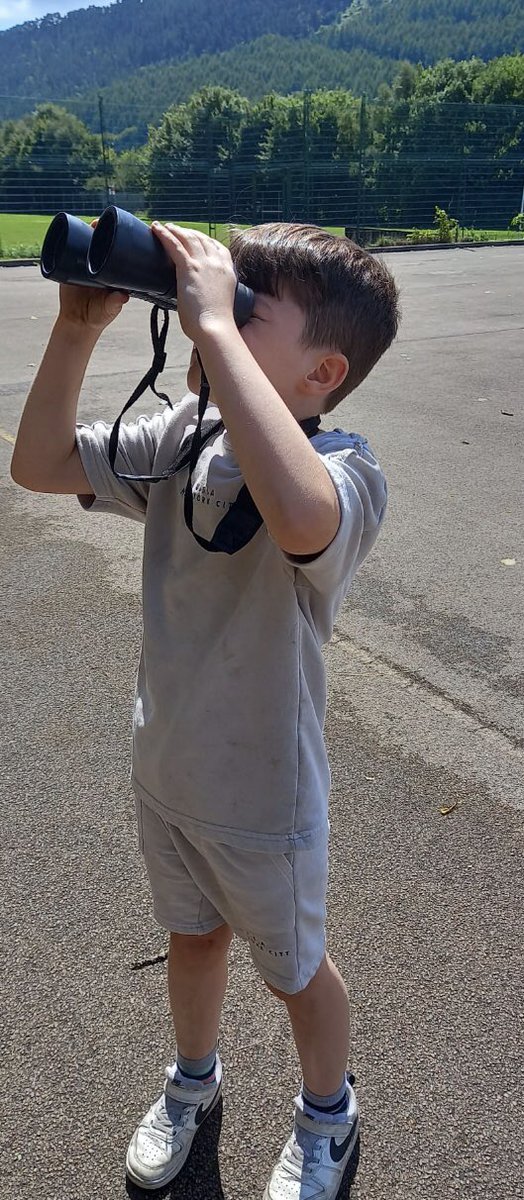 Food_Fun2022's tweet photo. Thanks again to Sarah from @Ecoexplore for another fab visit! Today the children went out for a spot of birdwatching. @foodandfunwales @WelshLGA https://t.co/ZclXhmnCkc