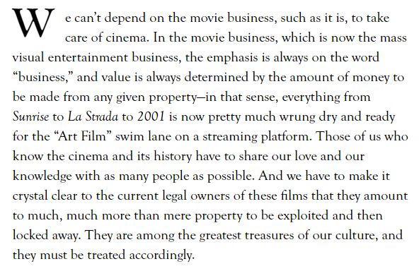 I'm afraid that it is once again time to dust off Scorsese's Harper's essay