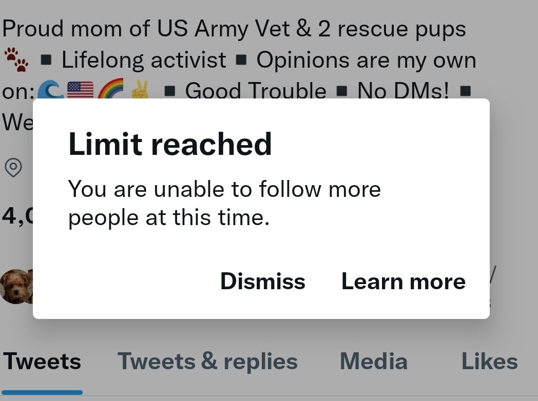 But.... I haven't reached my limit today or followed too quickly. 😕 

Dab-effin-nabbit. I think I'm heading back to the slammer.

Hopefully not.