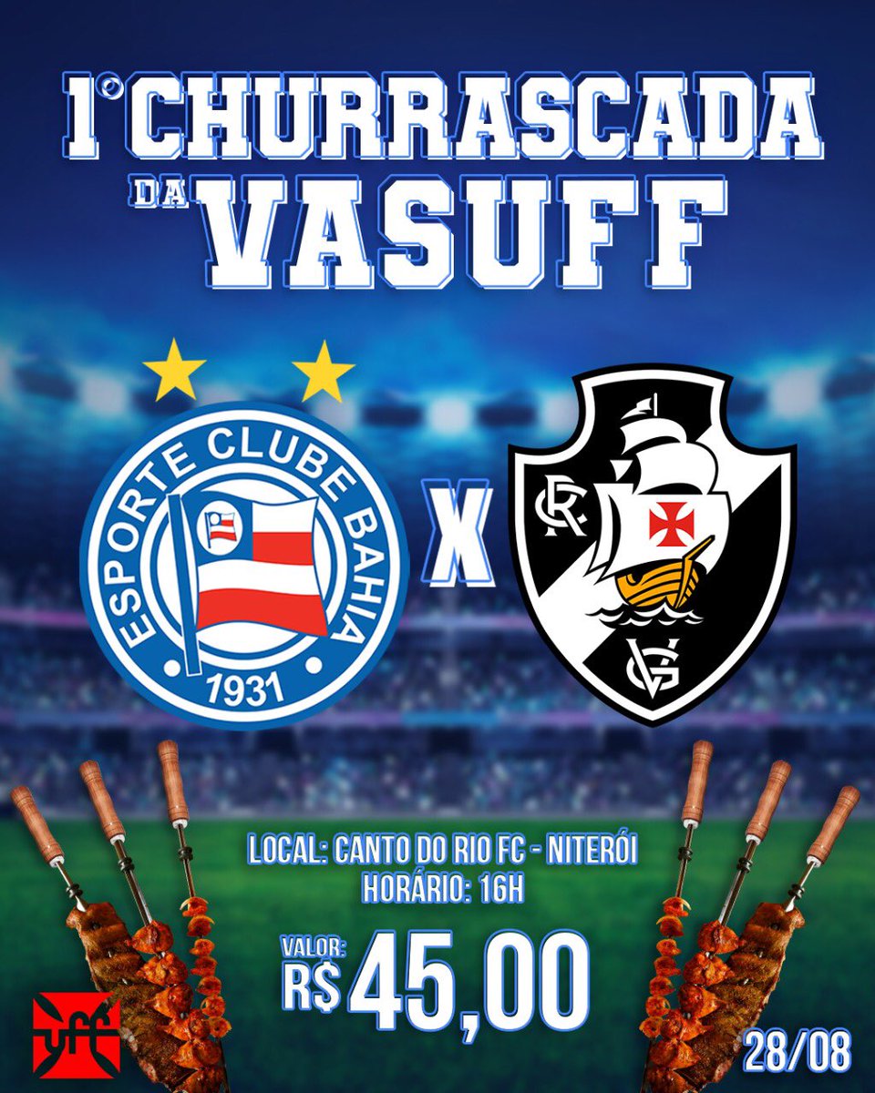 Vas_UFF's tweet photo. Atenção vascaínos! Ao vasco nada? TUDO!!! 💢

Como todos sabem a VasUFF foi fundada este ano, porém muitos aqui ainda não se conhecem pessoalmente. Pensando nisso, decidimos fazer um evento para oficializar a fundação da nossa torcida e promover a integração entre seus membros.+ https://t.co/nu8h5xWbtu