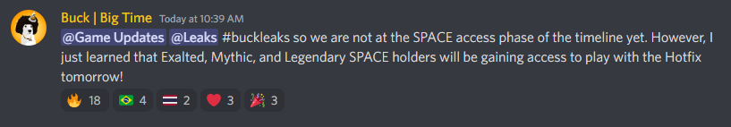 BigYieldGuild's tweet photo. Welcome Exalted, Mythic and Legendary Space holders....we'll seeing you in game tomorrow!!! #buckleaks
Check BYG's discord if you need some help with your first day playing @playbigtime
Link in our profileπ
#NFTGame #Bigyieldguild #Bigtimestudios #NFTGaming #Gamefi https://t.co/keVI8b4V7s