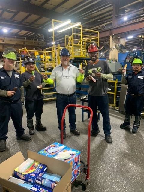 The heat index at our Portage facility reached 105 degrees today!  Our Plant Manager, Robin Hartman, decided to help our teammates cool off with popsicles and dilly bars! #SteelTechTeam