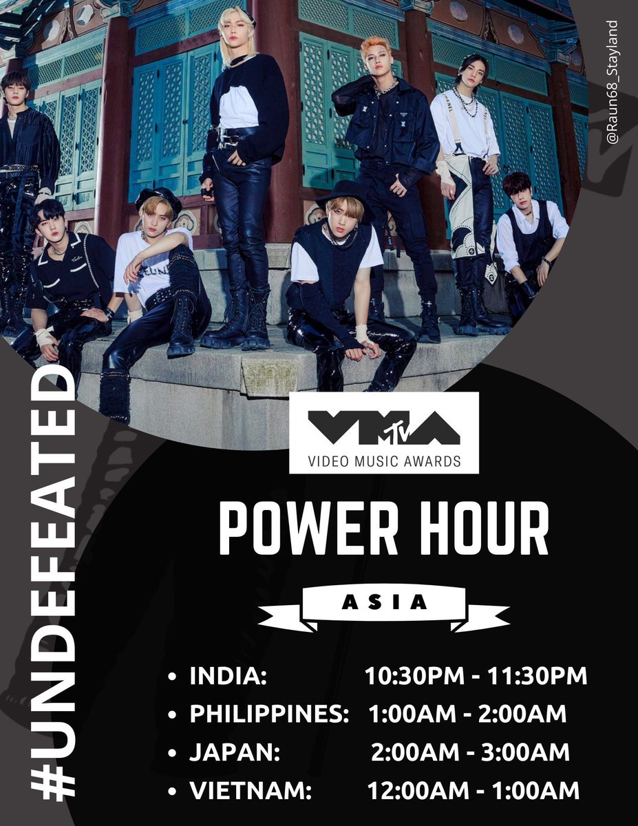 iStay_Informed's tweet photo. 🔥MASS VOTING SCHEDULE🔥

⏰First: 8:00 - 10:00 PM KST
⏰Second: 2:00 - 3:00 AM KST (Power hour)

⚡️Spread the word
🗳https://t.co/WEtxbc3Hzx

VOTE STRAY KIDS ON VMA
#VMANIACS #VMANIAC 
#StrayKids #VMA https://t.co/V03VipxOrt