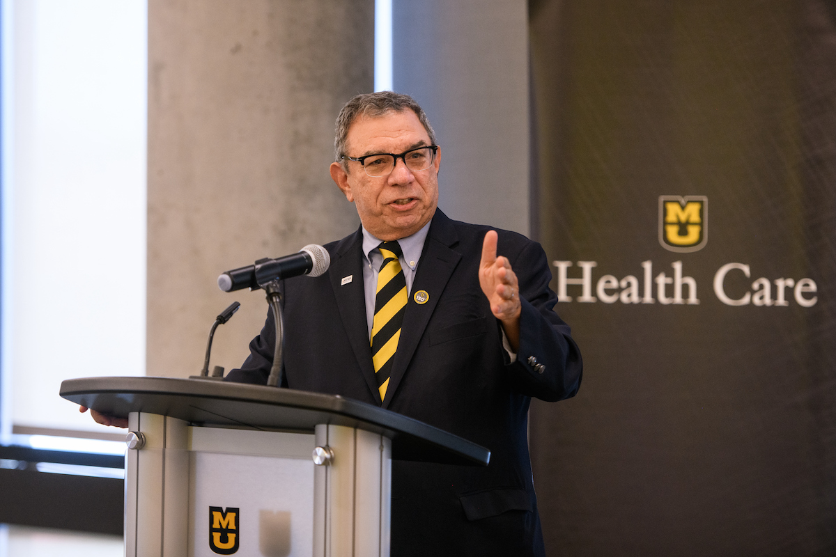 muhealth's tweet photo. MU Health Care and @mumedicine leaders welcomed @GovParsonMO Wednesday as he announced $2.5 million in state funding for smoking cessation and prevention efforts. The additional state funding is projected to save the state $21 million in future health care costs. https://t.co/HBSYC6Ojnv