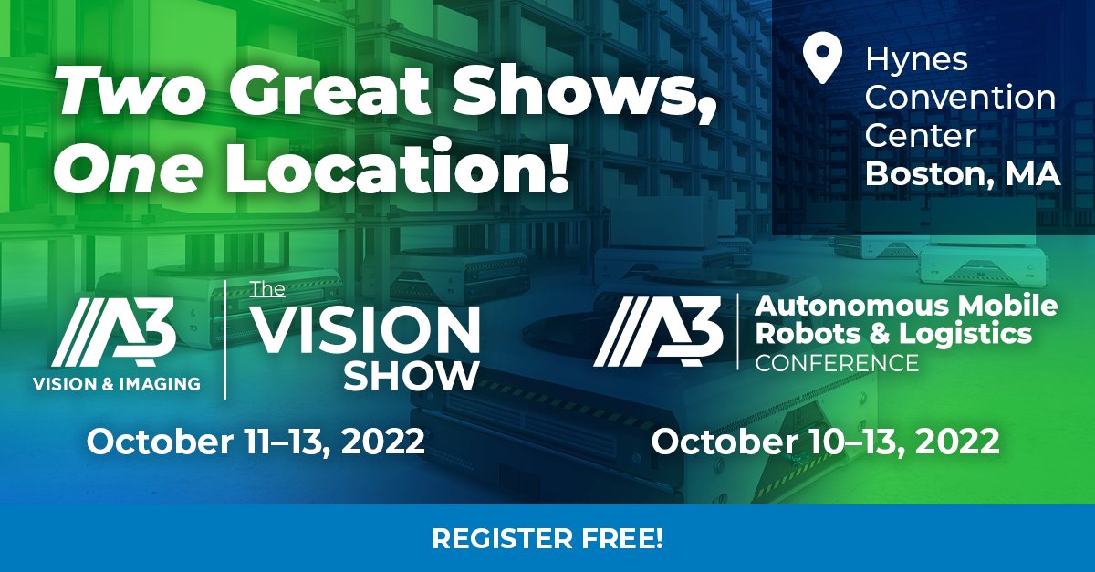 vision_a3's tweet photo. Attending #TheVisionShow, Oct 11-13 in Boston, MA? DYK the show is collocated with #AMRLWeek, Oct 10-13? ✨ #TwoGreatShows ✨ #OneLocation ✨ Register today! It's free! 🤩 > https://t.co/uzVQKvNwYO https://t.co/b3vE45ZeZr