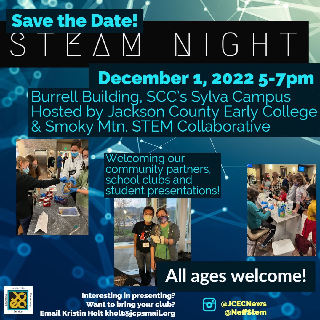 holtmomma4's tweet photo. Excited to bring this to our community again in 2022! Collaborating to share all things Science, Technology, Engineering, Arts, &amp; Mathematics @NeffStem @jcpsnc https://t.co/gL6D2ytj8o