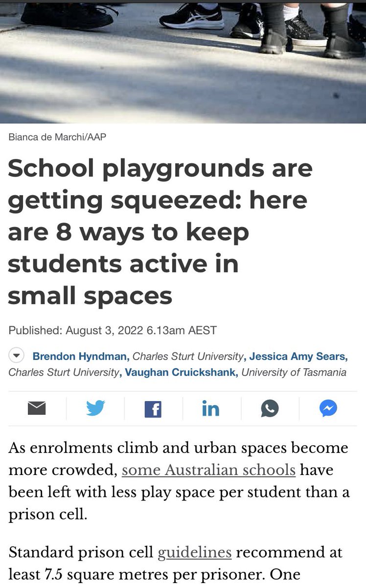 Dr Brendon Hyndman (@dr_bph) on Twitter photo A big topic with rise of vertical schools & kids’ play getting squeezed. 8 ways to keep students active in small spaces theconversation.com/school-playgro… via <a href="/CharlesSturtUni/">Charles Sturt University</a> <a href="/UTAS_/">University of Tasmania</a> <a href="/ConversationEDU/">The Conversation - Australia + New Zealand</a> with <a href="/JessicaAmySears/">Jessica Amy Sears</a> <a href="/VornC/">Vorn C</a>
#PlayDay2022 #AllToPlayFor #physed A big topic with rise of vertical schools & kids’ play getting squeezed. 8 ways to keep students active in small spaces theconversation.com/school-playgro… via <a href="/CharlesSturtUni/">Charles Sturt University</a> <a href="/UTAS_/">University of Tasmania</a> <a href="/ConversationEDU/">The Conversation - Australia + New Zealand</a> with <a href="/JessicaAmySears/">Jessica Amy Sears</a> <a href="/VornC/">Vorn C</a>
#PlayDay2022 #AllToPlayFor #physed