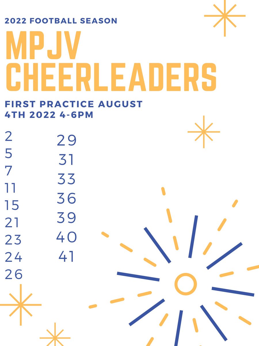 Congratulations to the following for making the 2022-2023 MPJV Football Cheer team.