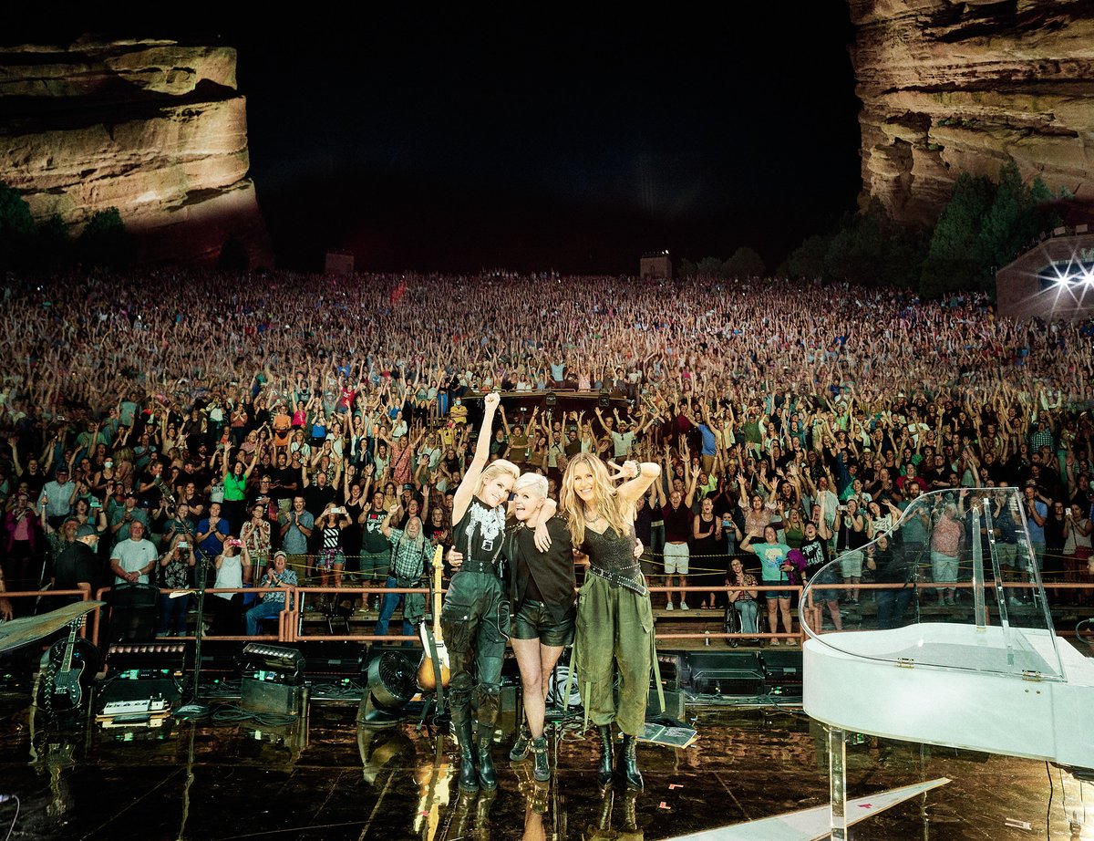 thechicks's tweet photo. Red Rocks! What a special night! Let’s do it again tonight!!! #CHX2022 

Photo by @wysongmysong https://t.co/uCehNVDd4l