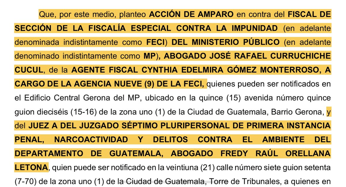 jczamora's tweet photo. En contra de: 

• DEL ABOGADO JOSÉ RAFAEL CURRUCHICHE CUCUL 
• AGENTE FISCAL CYNTHIA EDELMIRA GÓMEZ MONTERROSO 
• EL JUEZ FREDY RAÚL ORELLANA LETONA https://t.co/SGygAA797L