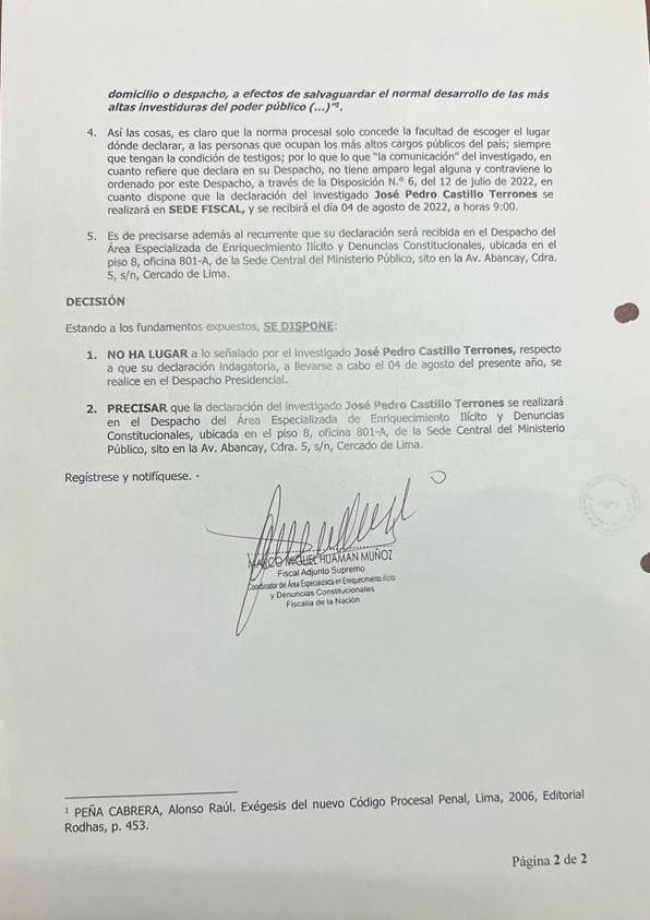 FiscaliaPeru's tweet photo. 🚨#Loúltimo
La diligencia será en el Ministerio Público. El pedido de la defensa se basa en el Art.167 del Código Procesal Penal. Esa prerrogativa solo es aplicable cuando el alto dignatario es un testigo. Al ser investigado tiene la condición de asistir a la sede de la Fiscalía https://t.co/jEA8NSmpJ0