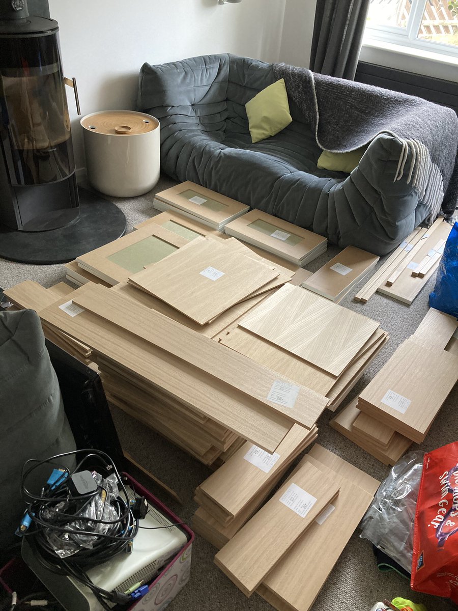 NigelTaylor11's tweet photo. @madebygregcox They are so comfy, we have two very similar…..not that we can use them as the next wardrobe project is in the lounge 🤦🏻‍♂️ what a mess, why why why did I let the mrs talk me into this https://t.co/htyOGpdHuU