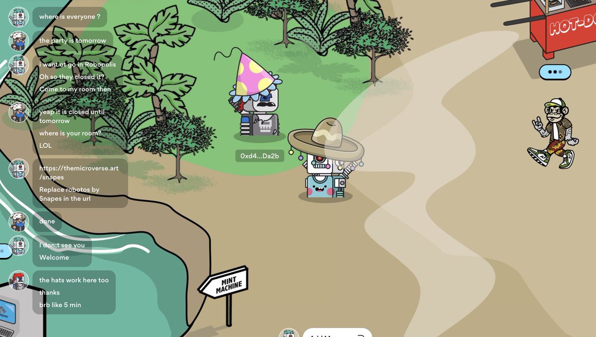_notjp's tweet photo. I love my Sombrero ๐ ahaha. thank you @robotosNFT
I'm having a little chat in the snapeverse while I'm waiting for #robopolis to open! https://t.co/Dsw4BWgAvH