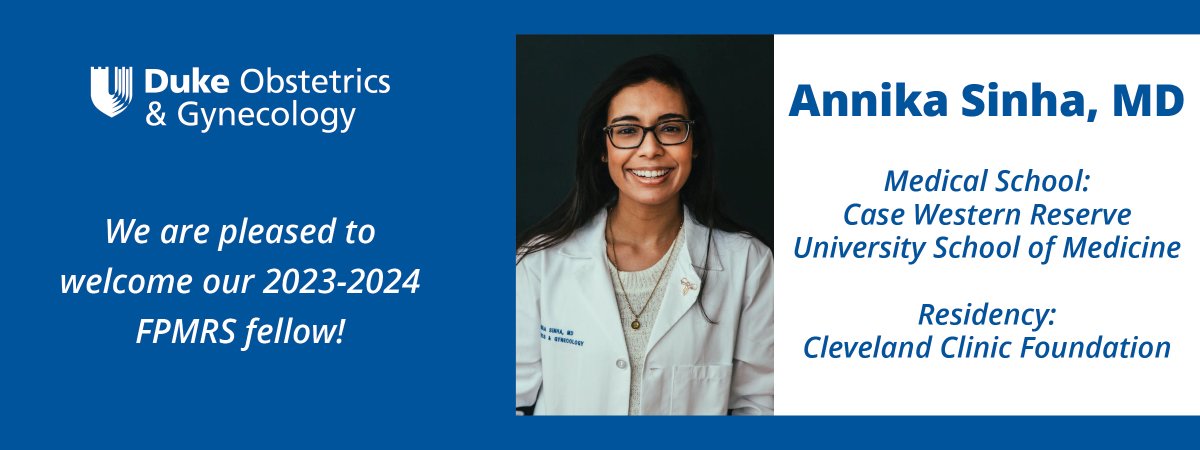 Congratulations to Dr. Annika Sinha, our #fpmrs #FellowMatch!