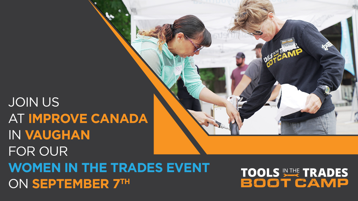 Our Women in the Trades event is happening on September 7th at Improve Canada, in Vaughan!
 
Spots are Limited. Apply today at toolsinthetrades.ca
 
#skilledtrades #tradeswoman #toolsinthetrades #tradeswork #apprenticeships