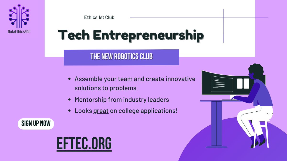 DataEthics4All's tweet photo. Start now!
https://t.co/9MwjKqj0sN
.
.
.
#steam #stem #tech #entrepreneurship #ethics1st #highschool #collegeapplication #competition #ai #technology #stemcareers #robotics #app #steaminai #dataethics4all #software #techentrepreneur #leadthefuture https://t.co/Un6KlcuHPi